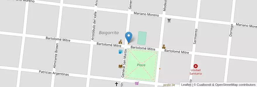 Mapa de ubicacion de San Severo en アルゼンチン, ブエノスアイレス州, Partido De General Viamonte, Baigorrita.