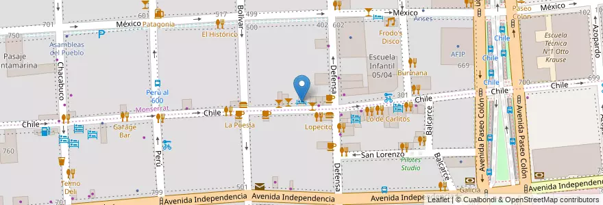 Mapa de ubicacion de San Telmo Luxury Suites, Montserrat en Аргентина, Буэнос-Айрес, Comuna 1, Буэнос-Айрес.
