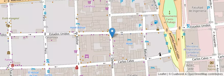 Mapa de ubicacion de San Telmo Shokudo, San Telmo en Arjantin, Ciudad Autónoma De Buenos Aires, Comuna 1, Buenos Aires.