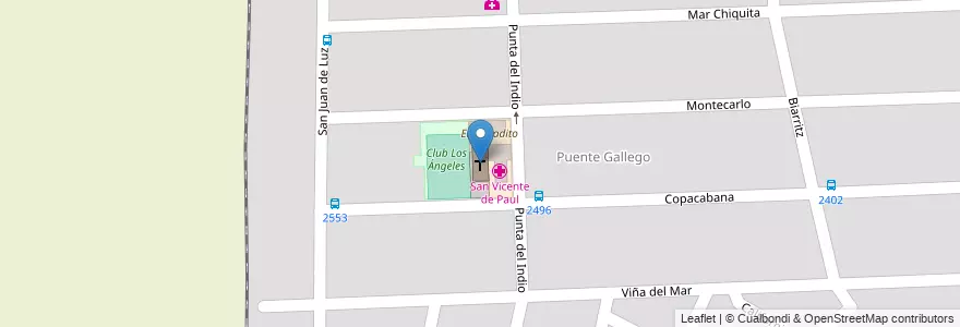 Mapa de ubicacion de San Vicente de Paul en 아르헨티나, Santa Fe, Departamento Rosario, Municipio De Rosario, 로사리오.