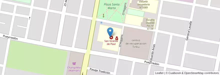 Mapa de ubicacion de San Vicente de Paul en Argentinien, Salta, Orán, Municipio De San Ramón De La Nueva Orán, San Ramón De La Nueva Orán.