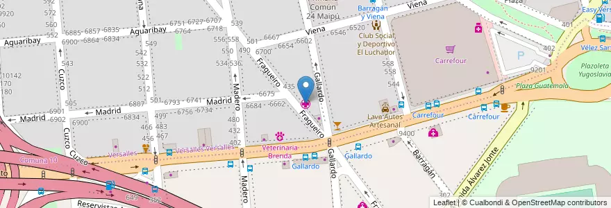 Mapa de ubicacion de Sanatorio 15 de Diciembre, Versalles en Arjantin, Ciudad Autónoma De Buenos Aires, Buenos Aires, Comuna 10.
