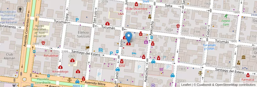 Mapa de ubicacion de Sanatorio Camino en Arjantin, Misiones, Departamento Capital, Municipio De Posadas, Posadas.