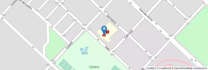 Mapa de ubicacion de Sanatorio Chacabuco en Argentinië, Buenos Aires, Partido De Chacabuco, Chacabuco.