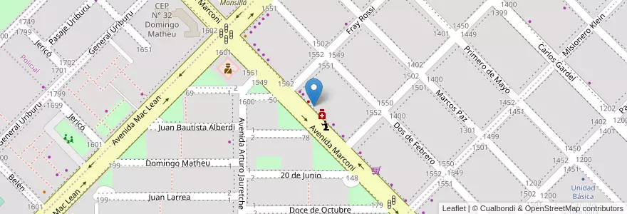 Mapa de ubicacion de Sanatorio Chaco Oeste en Arjantin, Chaco, Departamento San Fernando, Resistencia, Resistencia.