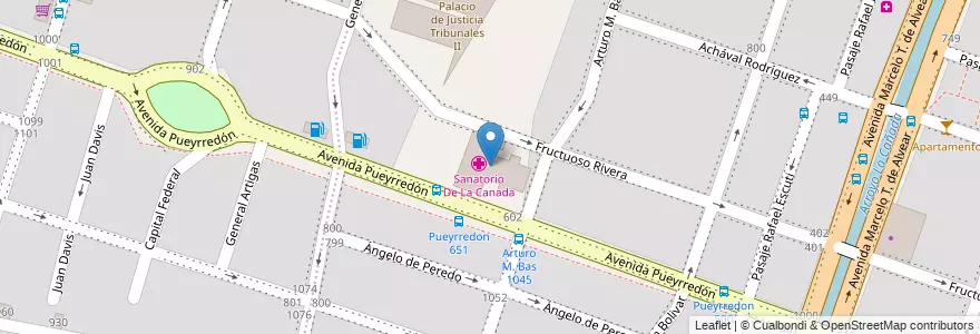 Mapa de ubicacion de Sanatorio De La Canada en アルゼンチン, コルドバ州, Departamento Capital, Pedanía Capital, Córdoba, Municipio De Córdoba.