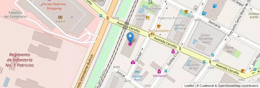 Mapa de ubicacion de Sanatorio de la Trinidad, Palermo en アルゼンチン, Ciudad Autónoma De Buenos Aires, ブエノスアイレス, Comuna 14.