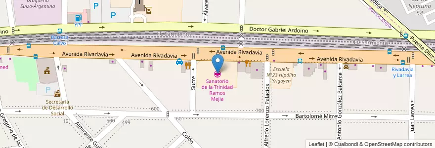 Mapa de ubicacion de Sanatorio de la Trinidad Ramos Mejía en Argentinien, Provinz Buenos Aires, Partido De La Matanza, Ramos Mejía.