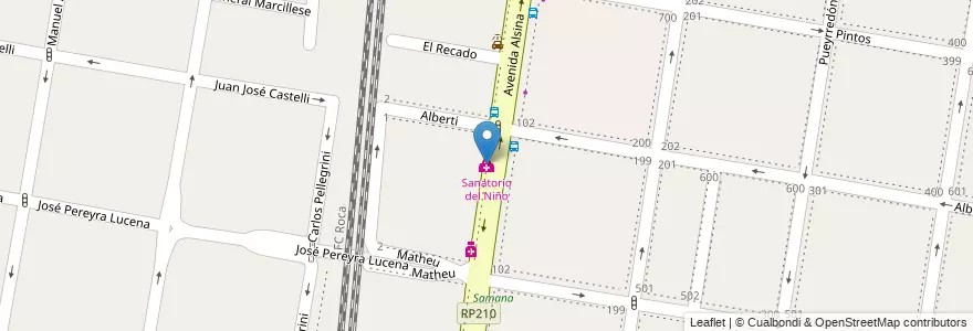 Mapa de ubicacion de Sanatorio del Niño en Arjantin, Buenos Aires, Partido De Lomas De Zamora, Lomas De Zamora.