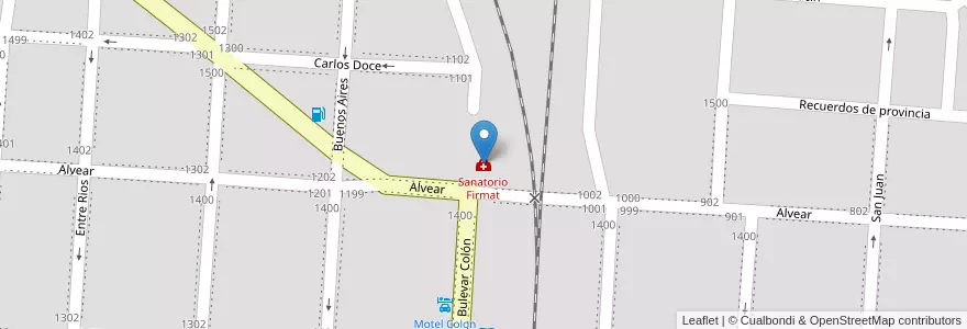 Mapa de ubicacion de Sanatorio Firmat en Argentinië, Santa Fe, Departamento General López, Municipio De Firmat, Firmat.
