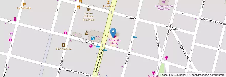 Mapa de ubicacion de Sanatorio Garay en Argentinië, Santa Fe, Departamento La Capital, Santa Fe Capital, Santa Fe.