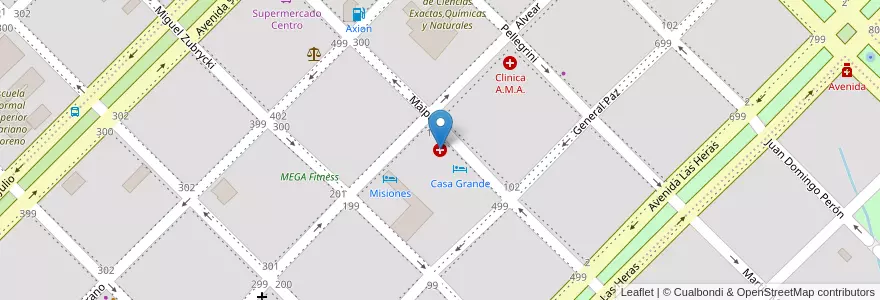 Mapa de ubicacion de Sanatorio Garrido en アルゼンチン, ミシオネス州, Departamento Apóstoles, Municipio De Apóstoles, Apóstoles.