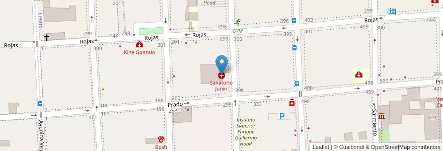 Mapa de ubicacion de Sanatorio Junin en 아르헨티나, Catamarca, Departamento Capital, Municipio De San Fernando Del Valle De Catamarca, San Fernando Del Valle De Catamarca.