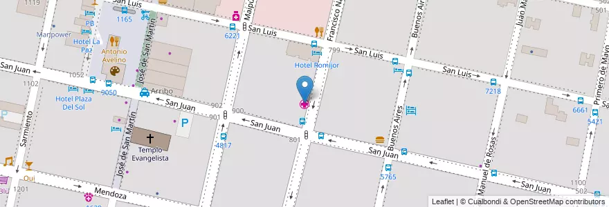 Mapa de ubicacion de Sanatorio Laprida en アルゼンチン, サンタフェ州, Departamento Rosario, Municipio De Rosario, ロサリオ.