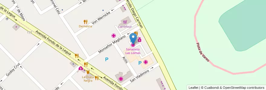 Mapa de ubicacion de Sanatorio Las Lomas en آرژانتین, استان بوئنوس آیرس, Partido De San Isidro, San Isidro.