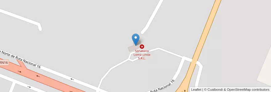 Mapa de ubicacion de Sanatorio Loma Linda en Argentinien, Chaco, Departamento Comandante Fernández, Municipio De Presidencia Roque Sáenz Peña, Presidencia Roque Sáenz Peña.