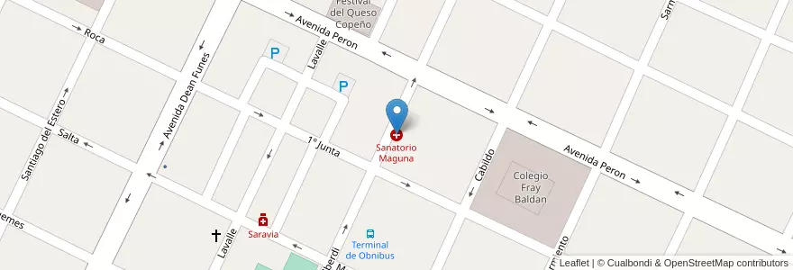 Mapa de ubicacion de Sanatorio Maguna en الأرجنتين, Santiago Del Estero, Departamento Copo.