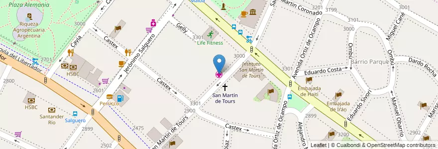 Mapa de ubicacion de Sanatorio Mater Dei, Palermo en Аргентина, Буэнос-Айрес, Буэнос-Айрес.