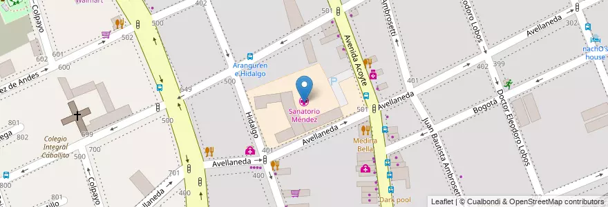 Mapa de ubicacion de Sanatorio Méndez, Caballito en 阿根廷, Ciudad Autónoma De Buenos Aires, 布宜诺斯艾利斯, Comuna 6.