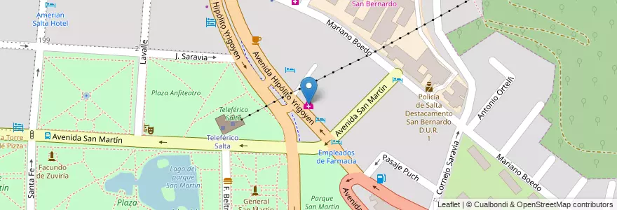 Mapa de ubicacion de Sanatorio Parque en アルゼンチン, サルタ州, Capital, Municipio De Salta, Salta.
