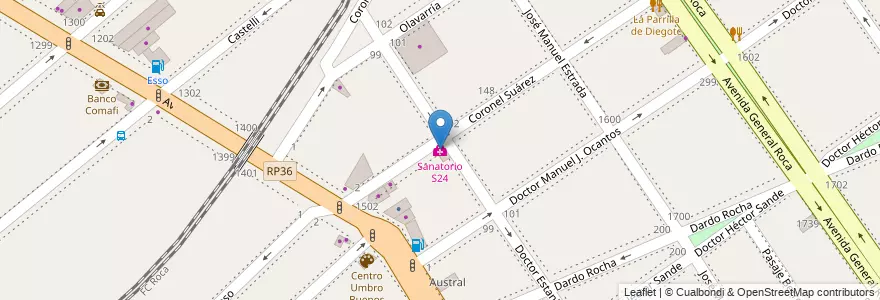 Mapa de ubicacion de Sanatorio S24 en Arjantin, Buenos Aires, Partido De Avellaneda, Avellaneda.