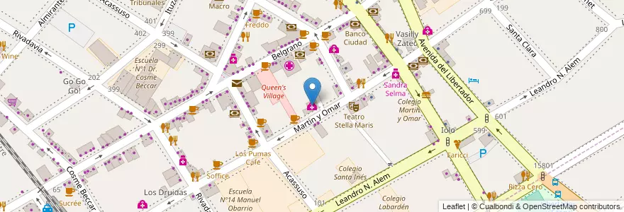 Mapa de ubicacion de Sanatorio San Lucas en アルゼンチン, ブエノスアイレス州, Partido De San Isidro, San Isidro.
