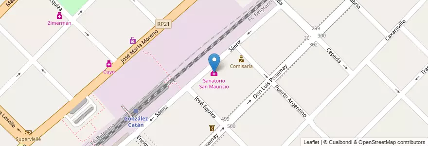 Mapa de ubicacion de Sanatorio San Mauricio en Argentina, Buenos Aires, Partido De La Matanza, González Catán.