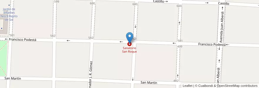 Mapa de ubicacion de Sanatorio San Roque en Аргентина, Корриентес, Departamento Curuzú Cuatiá, Municipio De Curuzú Cuatiá.