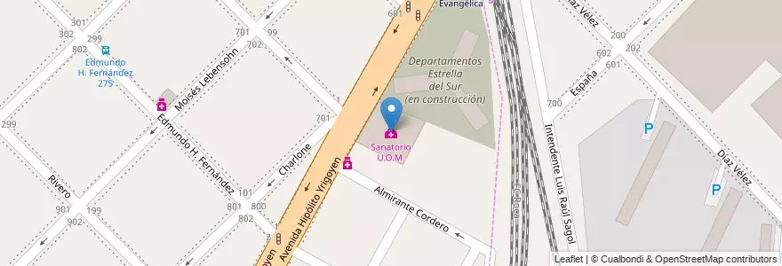 Mapa de ubicacion de Sanatorio U.O.M. en Argentinien, Provinz Buenos Aires, Partido De Avellaneda.