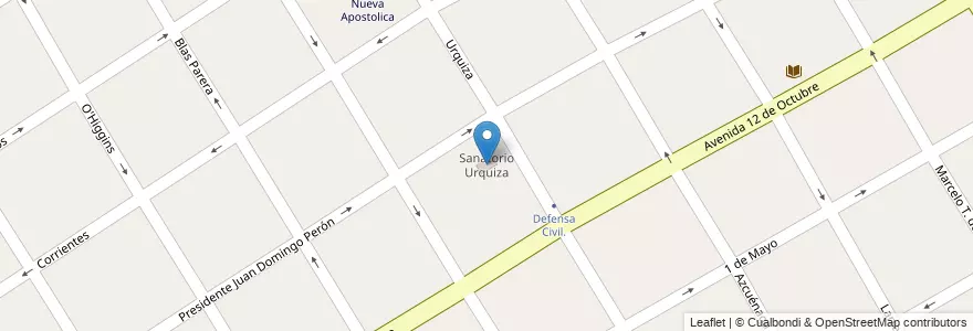 Mapa de ubicacion de Sanatorio Urquiza en アルゼンチン, ブエノスアイレス州, Partido De Quilmes, Quilmes.