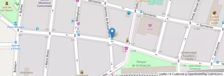 Mapa de ubicacion de Sánchez de Bustamante, Almagro en الأرجنتين, Ciudad Autónoma De Buenos Aires, Comuna 5, Buenos Aires.