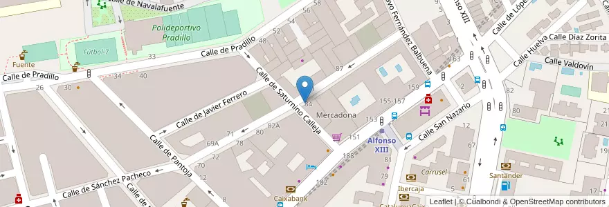 Mapa de ubicacion de SANCHEZ PACHECO, CALLE, DE,84 en إسبانيا, منطقة مدريد, منطقة مدريد, Área Metropolitana De Madrid Y Corredor Del Henares, مدريد.