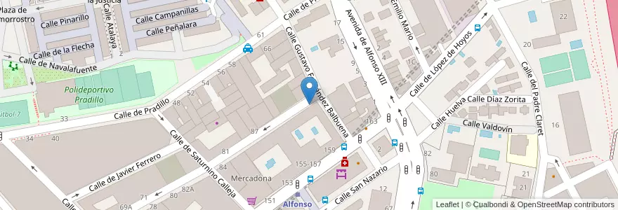 Mapa de ubicacion de SANCHEZ PACHECO, CALLE, DE,94 en إسبانيا, منطقة مدريد, منطقة مدريد, Área Metropolitana De Madrid Y Corredor Del Henares, مدريد.
