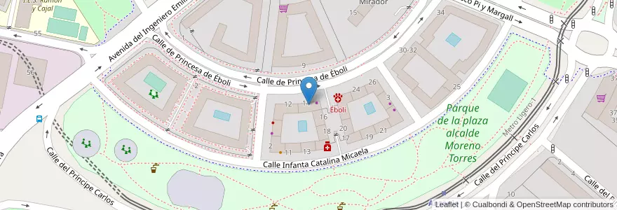 Mapa de ubicacion de Sanchinarro en إسبانيا, منطقة مدريد, منطقة مدريد, Área Metropolitana De Madrid Y Corredor Del Henares, مدريد.