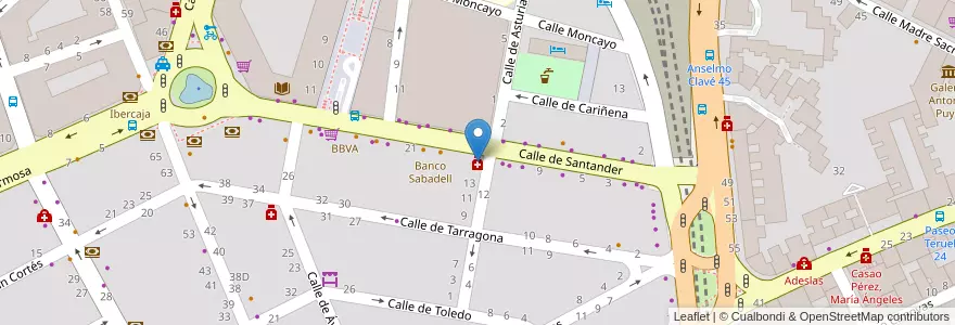 Mapa de ubicacion de Sancho Avellan, María Pilar en Spain, Aragon, Zaragoza, Zaragoza, Zaragoza.