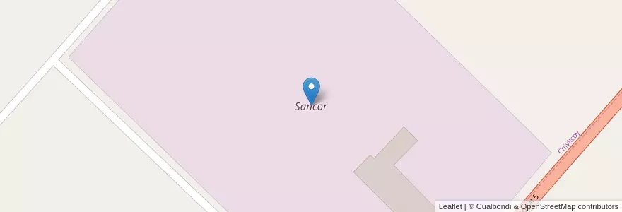 Mapa de ubicacion de Sancor en アルゼンチン, ブエノスアイレス州, Partido De Chivilcoy.