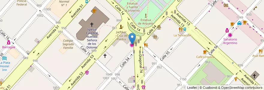 Mapa de ubicacion de Sancor Salud, Casco Urbano en アルゼンチン, ブエノスアイレス州, Partido De La Plata, La Plata.