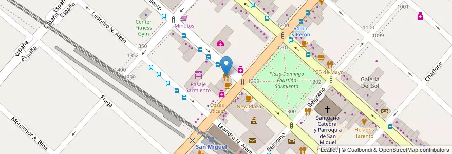Mapa de ubicacion de Sandcho en Arjantin, Buenos Aires, Partido De San Miguel, San Miguel.