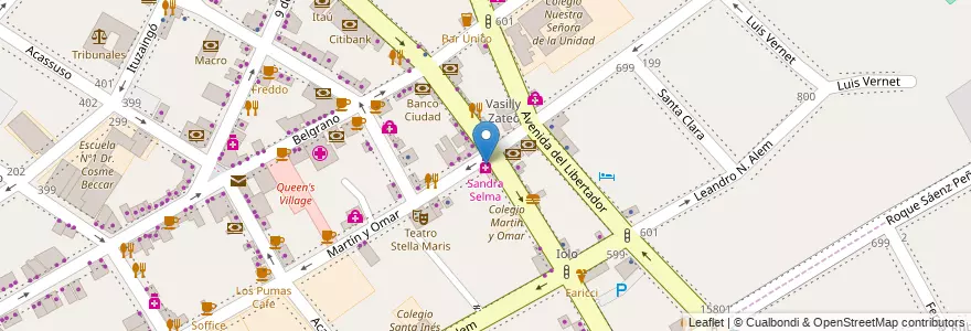 Mapa de ubicacion de Sandra Selma en アルゼンチン, ブエノスアイレス州, Partido De San Isidro, San Isidro.