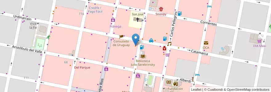Mapa de ubicacion de Sanduba en الأرجنتين, إنتري ريوس, Departamento Concordia, Distrito Suburbios, Concordia, Concordia.