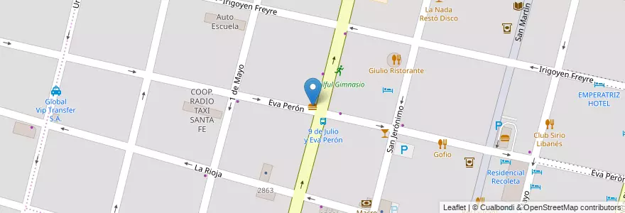 Mapa de ubicacion de Sanduba! en الأرجنتين, سانتا في, إدارة العاصمة, سانتا في العاصمة, سانتا في.