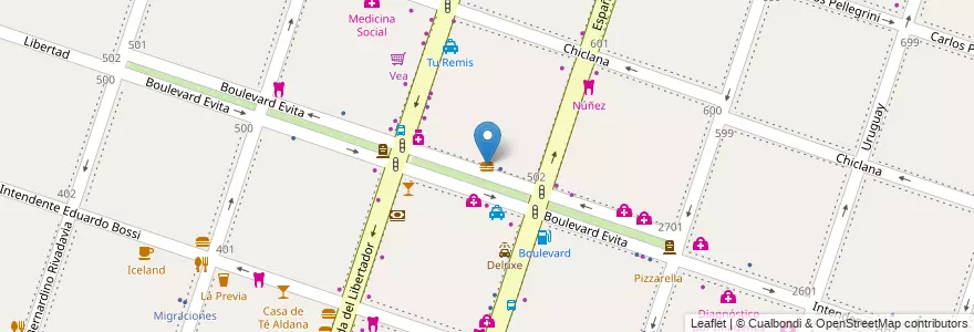 Mapa de ubicacion de Sandwich de Miga Silvia en アルゼンチン, ブエノスアイレス州, Partido De Moreno, Moreno.