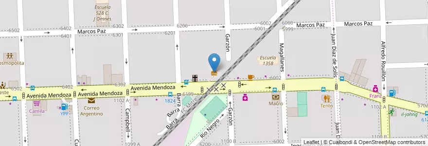 Mapa de ubicacion de Sandwich Mamma Mia en Аргентина, Санта-Фе, Departamento Rosario, Municipio De Rosario, Росарио.