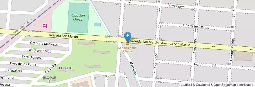Mapa de ubicacion de Sándwicheria Charly en Argentine, Salta, Capital, Municipio De Salta, Salta.