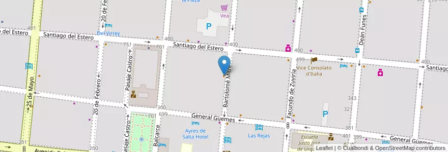 Mapa de ubicacion de Sandwicheria David en アルゼンチン, サルタ州, Capital, Municipio De Salta, Salta.