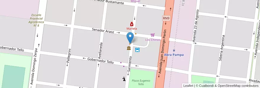 Mapa de ubicacion de Sandwicheria Matute en Argentina, Jujuy, Departamento Cochinoca, Municipio De Abra Pampa, Abra Pampa.