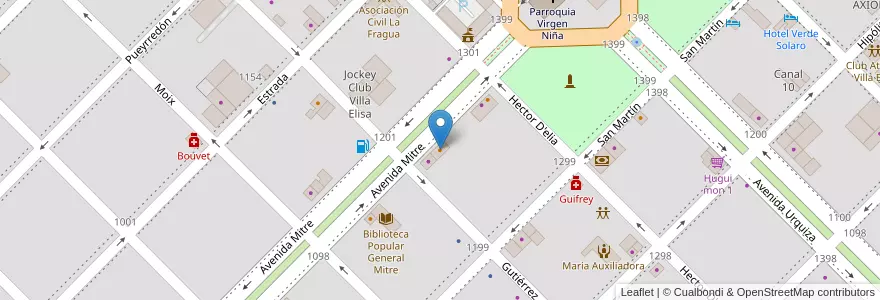 Mapa de ubicacion de Sandwicherina en Argentina, Provincia Di Entre Ríos, Departamento Colón, Distrito Segundo, Villa Elisa, Villa Elisa.