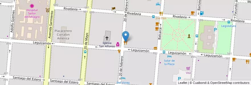 Mapa de ubicacion de Sangucheria Paprika en 阿根廷, Salta, Capital, Municipio De Salta, Salta.