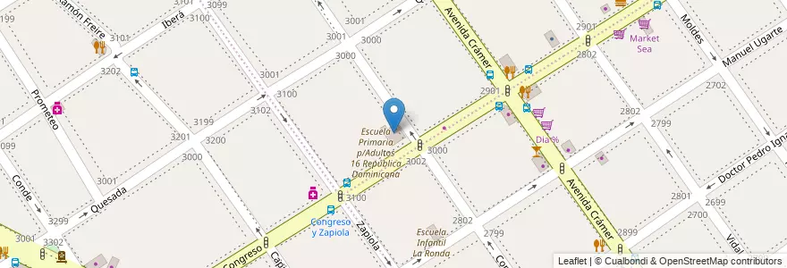 Mapa de ubicacion de Sanidad Educativa, Nuñez en Argentine, Ciudad Autónoma De Buenos Aires, Buenos Aires, Comuna 13.