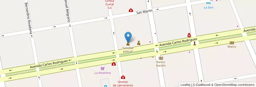 Mapa de ubicacion de Sanidad policial en 阿根廷, 智利, 內烏肯省, Departamento Confluencia, Municipio De Cutral Có, Cutral Có.